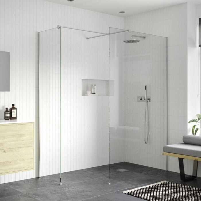 Capital8plus 900mm Wetroom Side Panel - Chrome-Shower Enclosures-CAPKU0877-