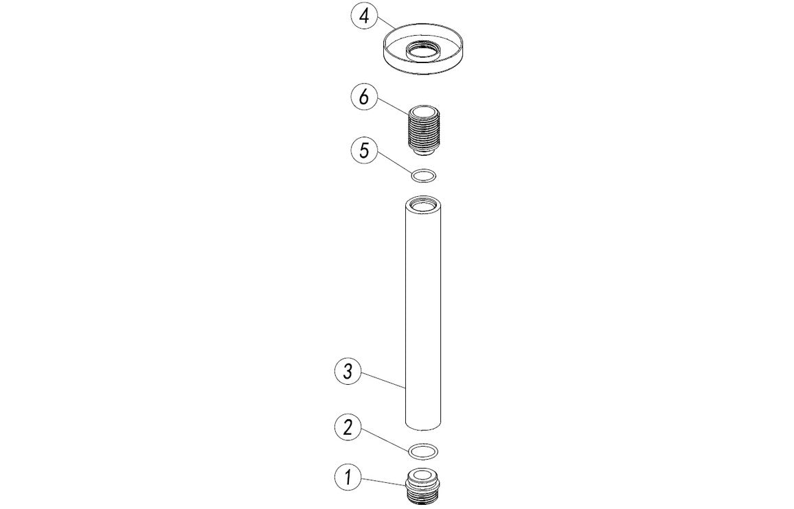 Ceiling Arm - Matt Black-Shower Arms-DICM0720-