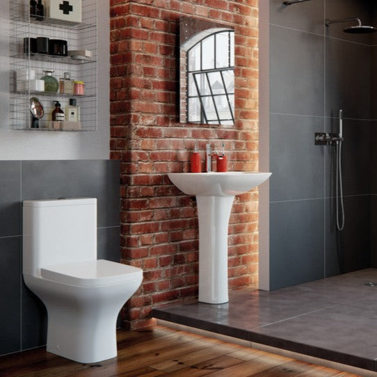Cerys 560x450mm 1TH Basin & Full Pedestal (Boxed)-Basins-DIPBP1136-