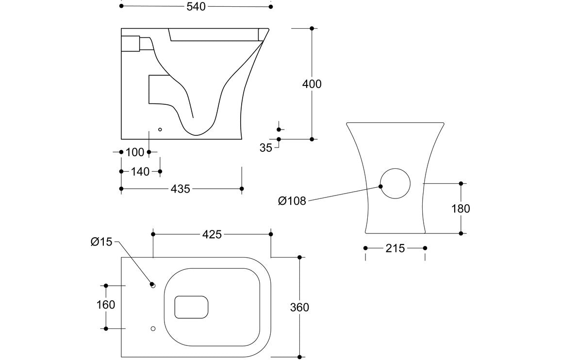 Cerys Back To Wall WC & Soft Close Seat-Toilets-DIPTP0172-