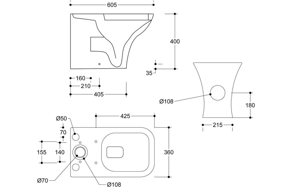 Cerys Close Coupled Fully Shrouded WC & Soft Close Seat-Toilets-DIPTP0240-