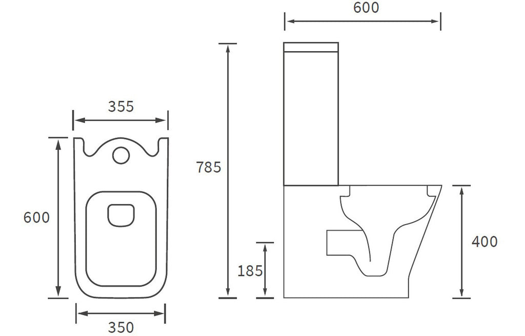 Cerys Close Coupled Fully Shrouded WC & Soft Close Seat-Toilets-DIPTP0240-