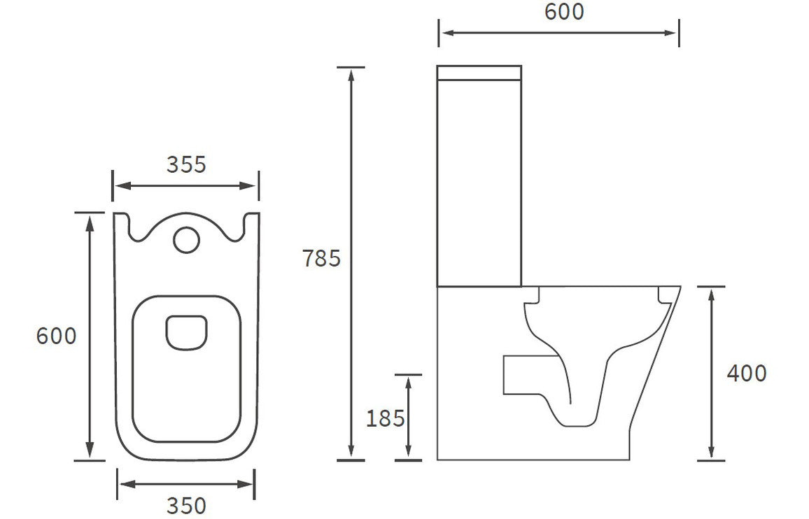 Cerys Close Coupled Fully Shrouded WC & Soft Close Seat-Toilets-DIPTP0240-