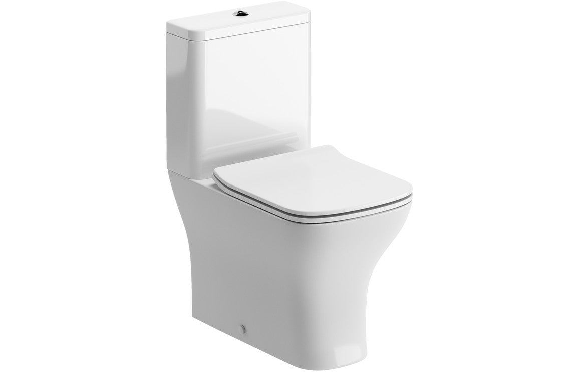 Cerys Close Coupled Fully Shrouded WC & Soft Close Seat-Toilets-DIPTP0240-Slim Soft Close-