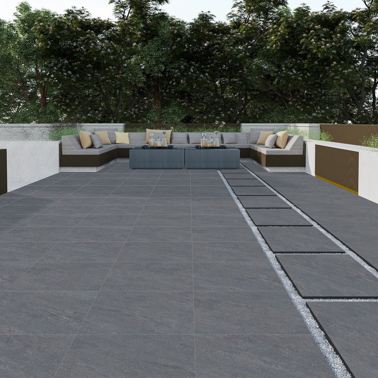 Charlestone Grey Outdoor Porcelain Slab Tile 60x90cm