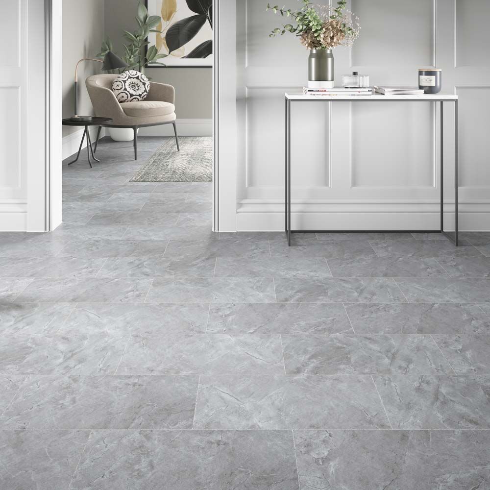 ClickLux Click-Fit Luxury Vinyl Tiles Bowfell Stone Grey 31x61cm