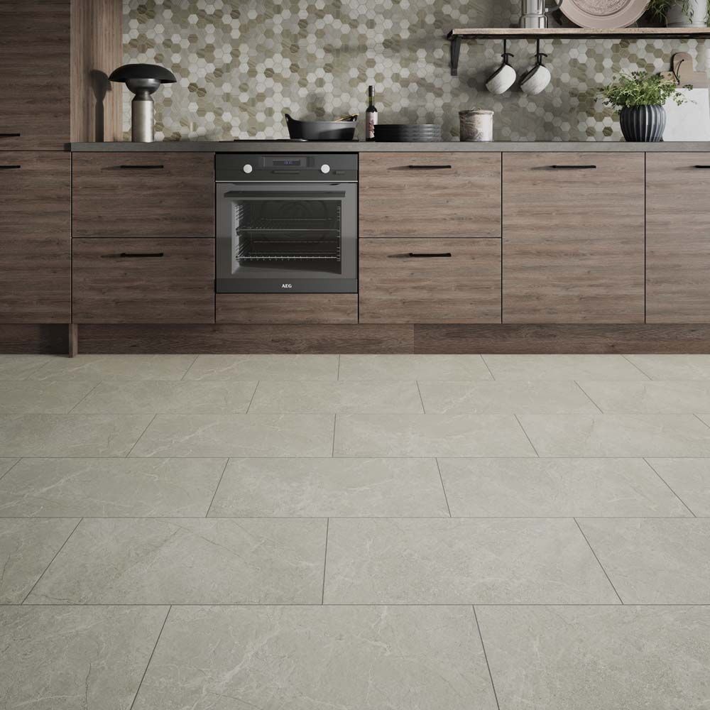 ClickLux Click-Fit Luxury Vinyl Tiles Chamonix Marble Beige 31x61cm
