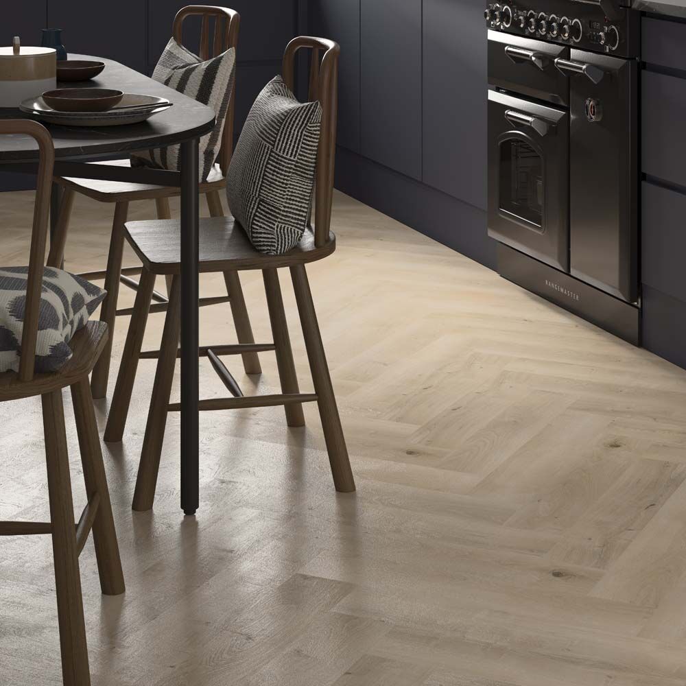 ClickLux Click-Fit Luxury Vinyl Tiles Selwood Light Oak Herringbone 13x63cm