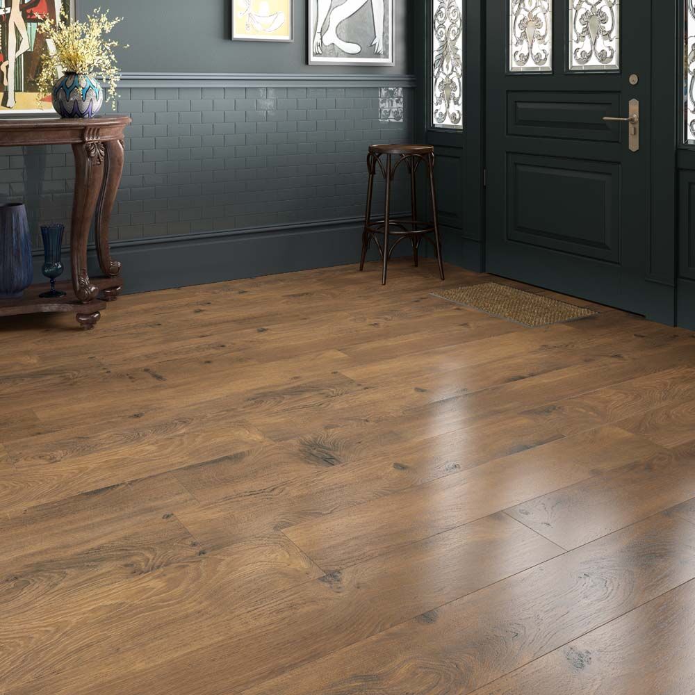 ClickLux Click-Fit Premium Luxury Vinyl Tiles Warm Chestnut 23x122cm
