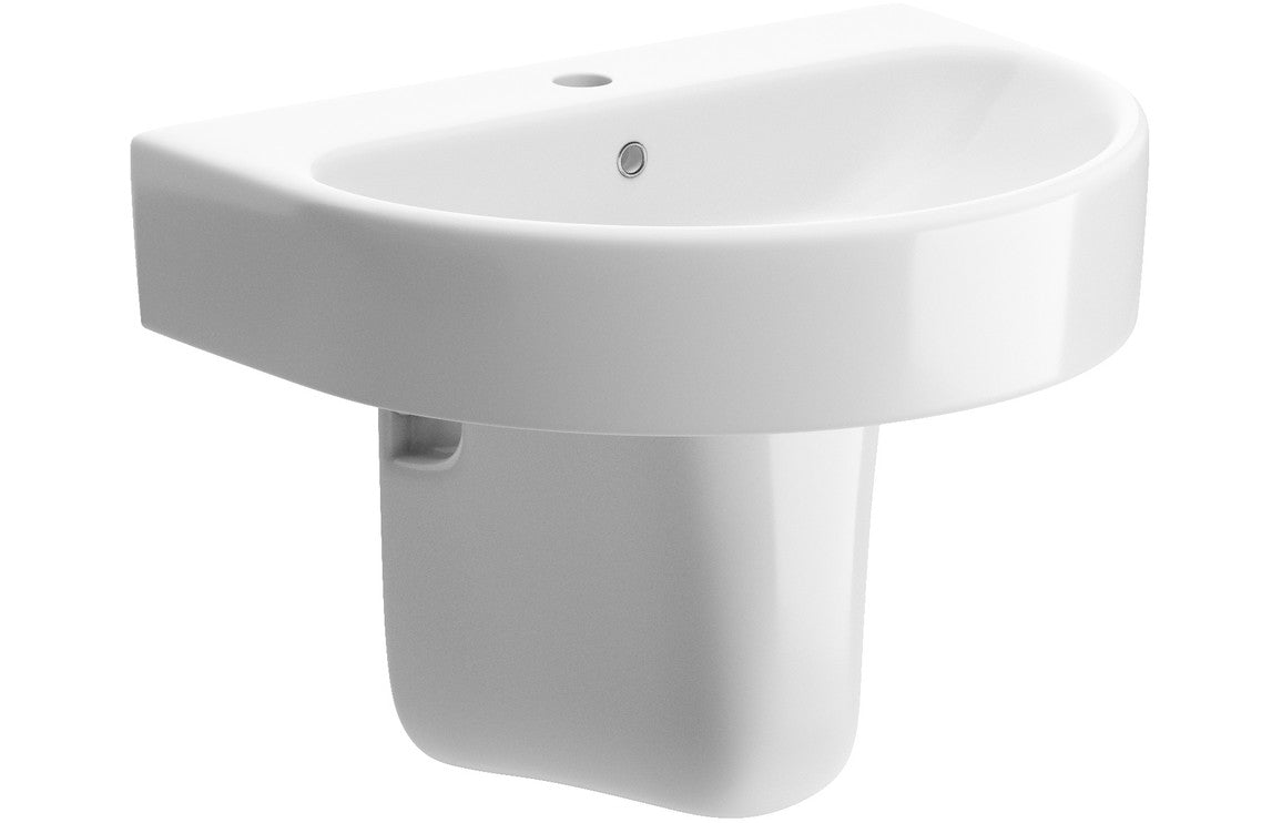 Colleen 555x430mm 1TH Basin & Semi Pedestal-Basins-DIPBP1126-