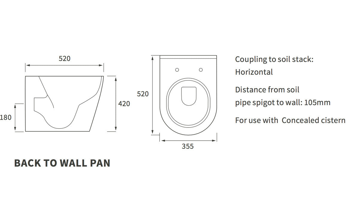 Colleen Back To Wall WC & Soft Close Seat-Toilets-DIPTP0160-