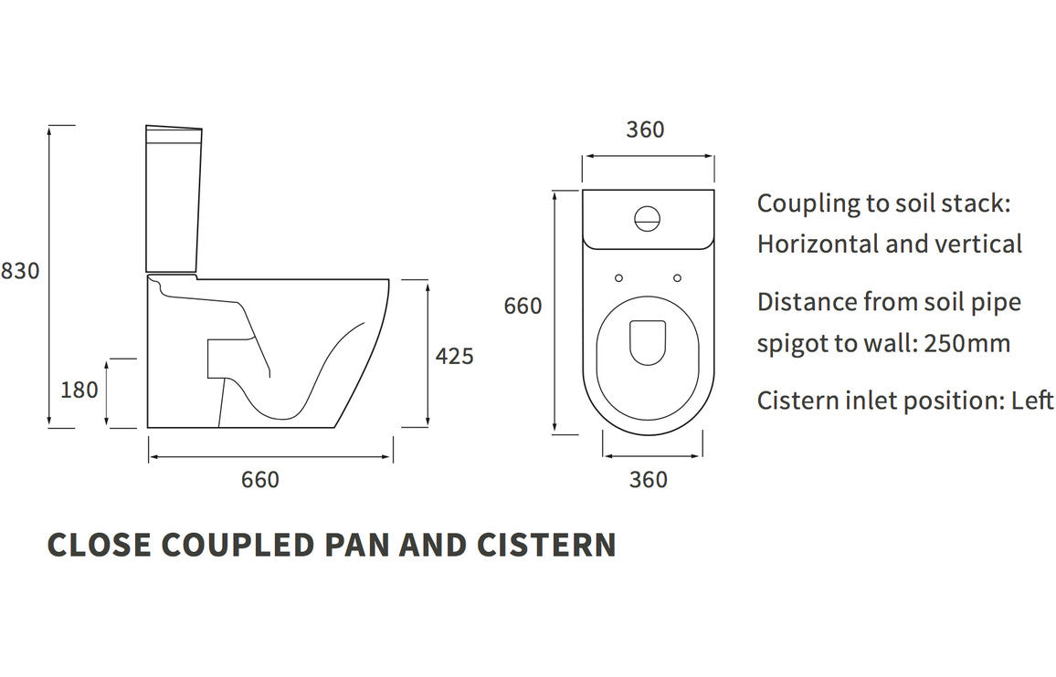 Colleen Close Coupled WC & Soft Close Seat-Toilets-DIPTP0162-