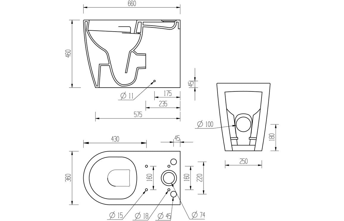 Colleen Rimless Close Coupled Fully Shrouded Comfort Height WC & Soft Close Seat-Toilets-DIPTP0294-