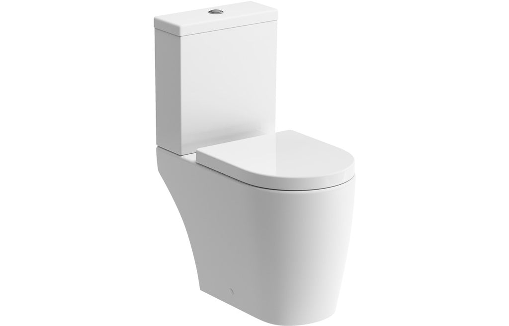 Colleen Rimless Close Coupled Open Back WC & Soft Close Seat-Toilets-DIPTP0214-