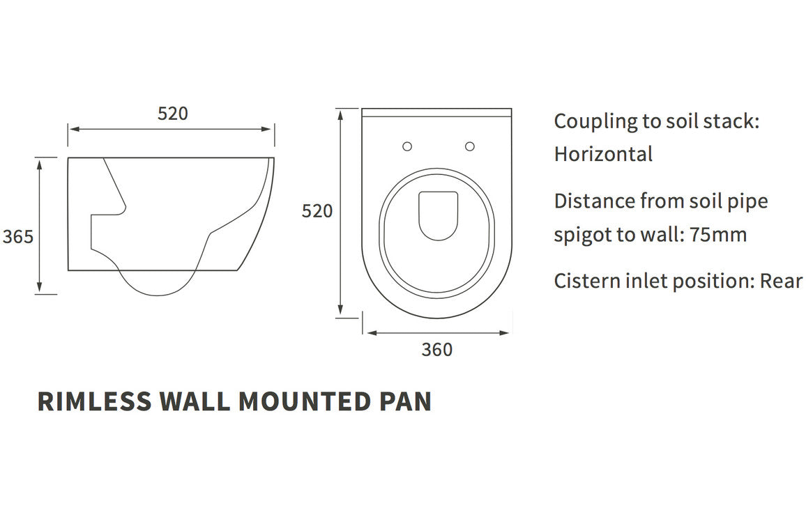 Colleen Rimless Wall Hung WC & Soft Close Seat-Toilets-DIPTP0158-