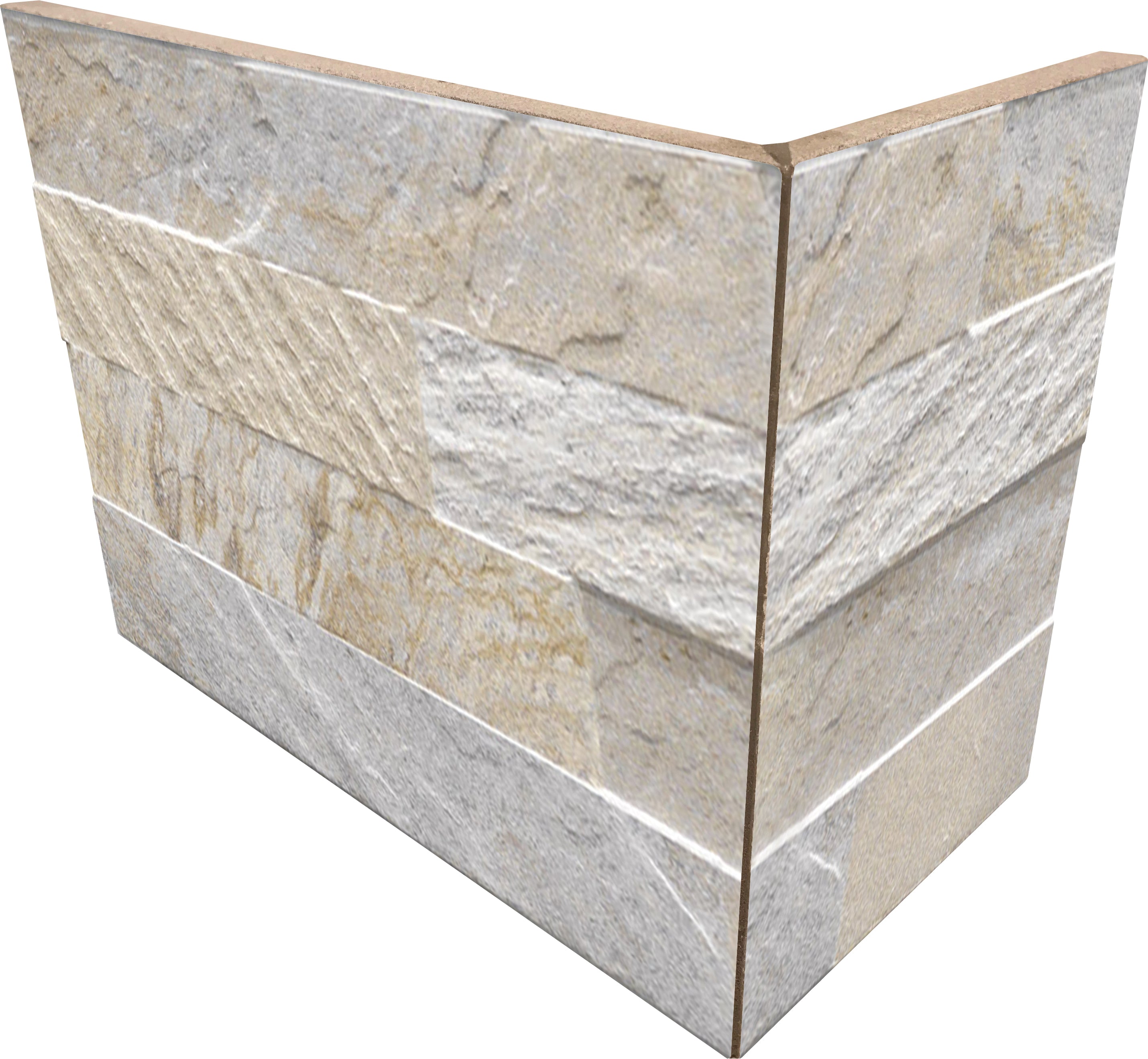 Cube Beige External Angle Splitface Effect Porcelain Cladding