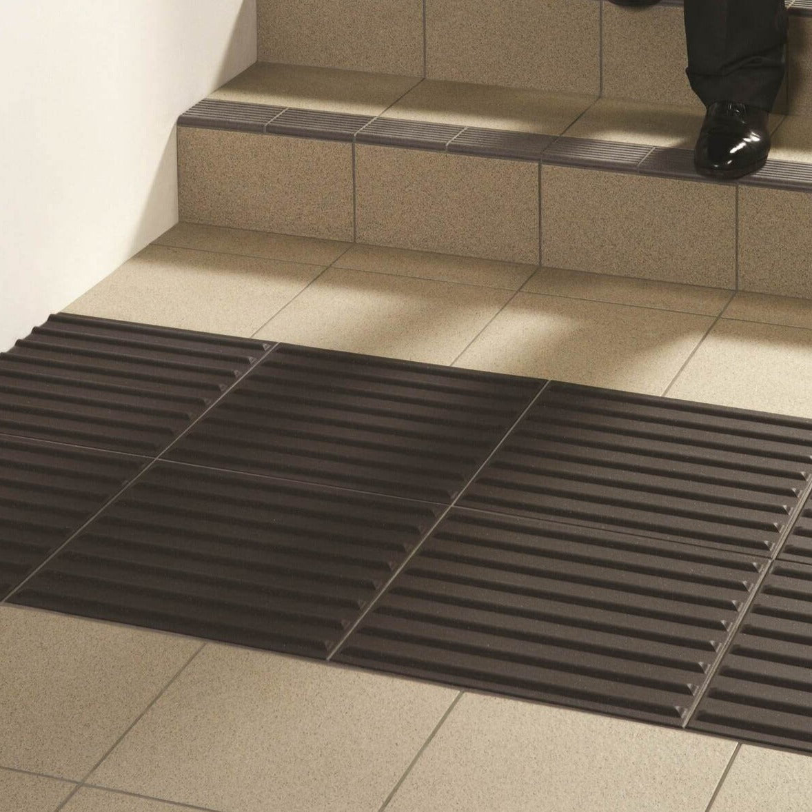 Dorset Woolliscroft Tactile Curdoroy Anthracite Slip Resistant Quarry Tile 400x400mm-DW-TCANT4040-tilesahead.co.uk