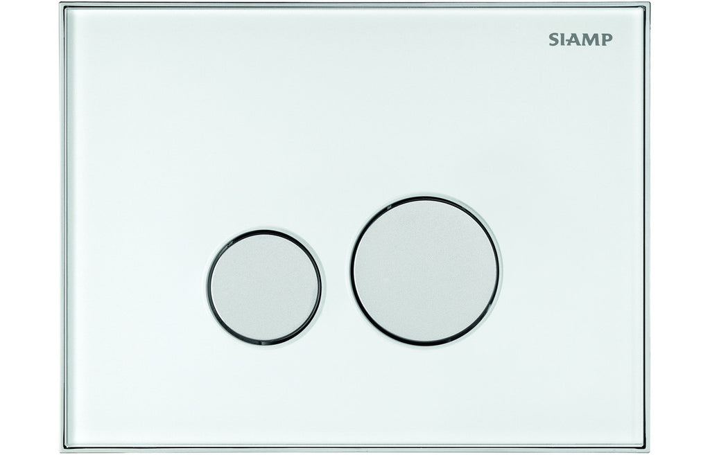 Dual Flush Plate Round Design White-Frames, Flushplates & Cisterns-DIAC0294-