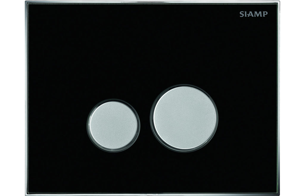 Dual Flushplate Round Design Matt Black-Frames, Flushplates & Cisterns-DIAC0296-