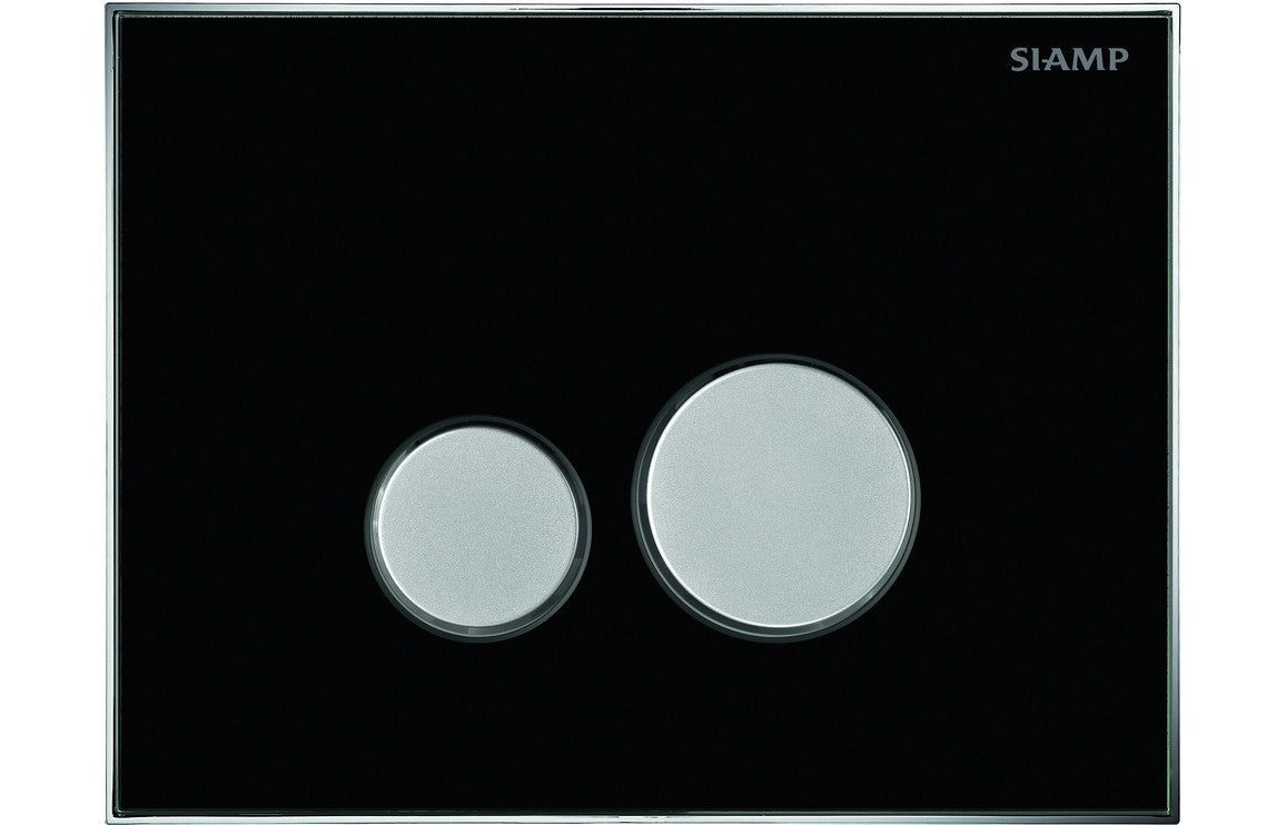 Dual Flushplate Round Design Matt Black-Frames, Flushplates & Cisterns-DIAC0296-