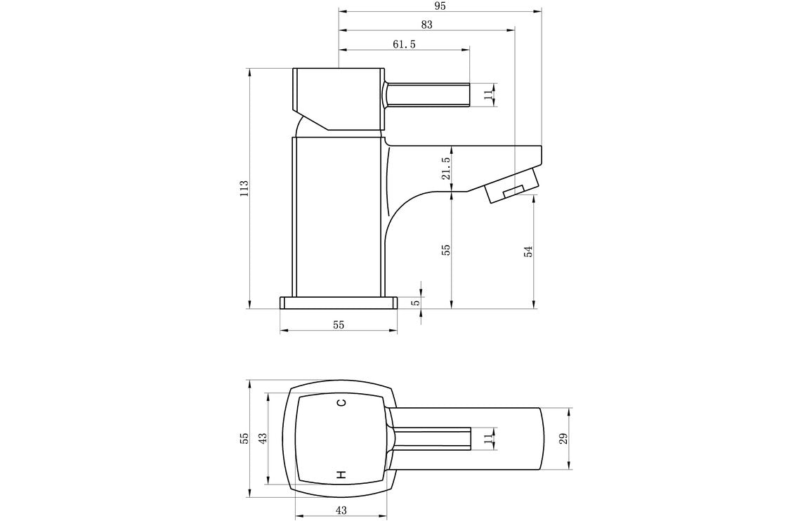 Ellington Cloakroom Basin Mixer - Chrome-Basin Taps-CAPTA4115-