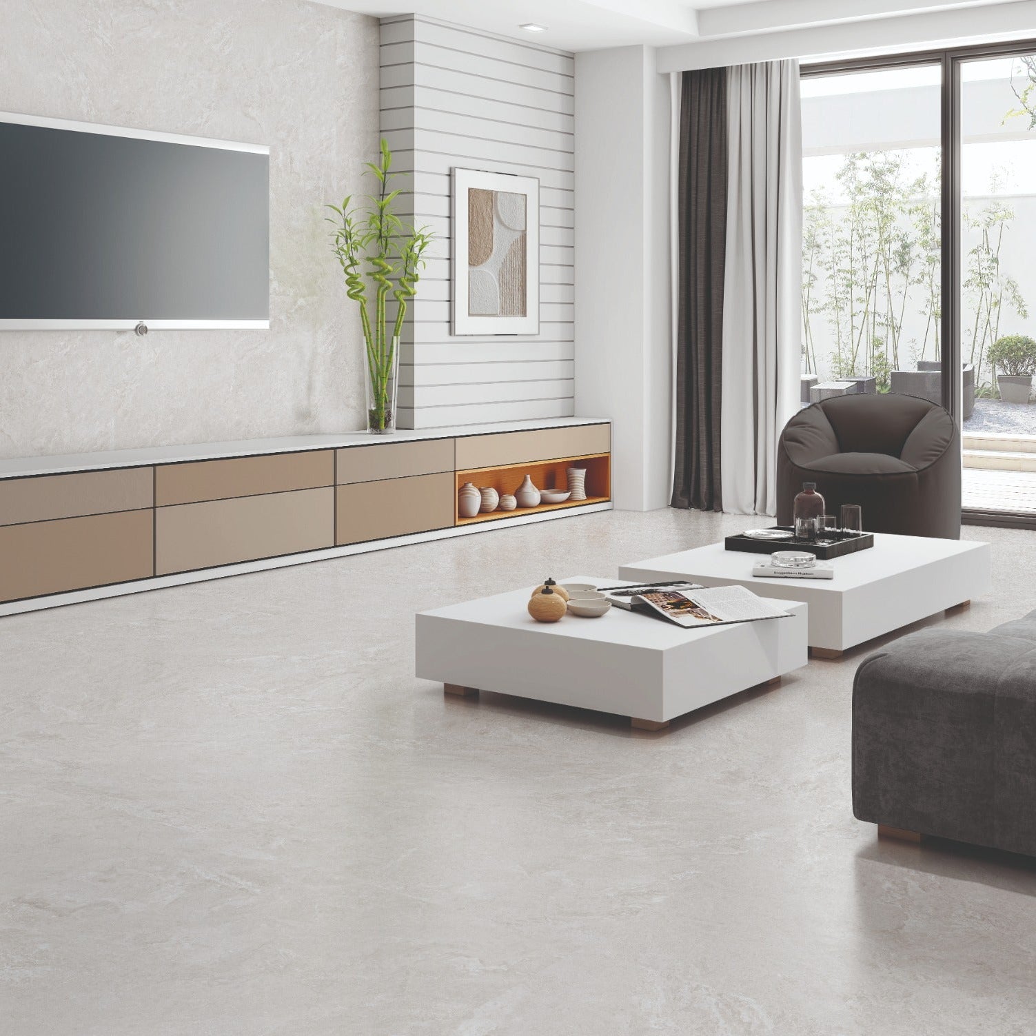 Eternity Pearl Grey Porcelain Floor Tile 100x100cm