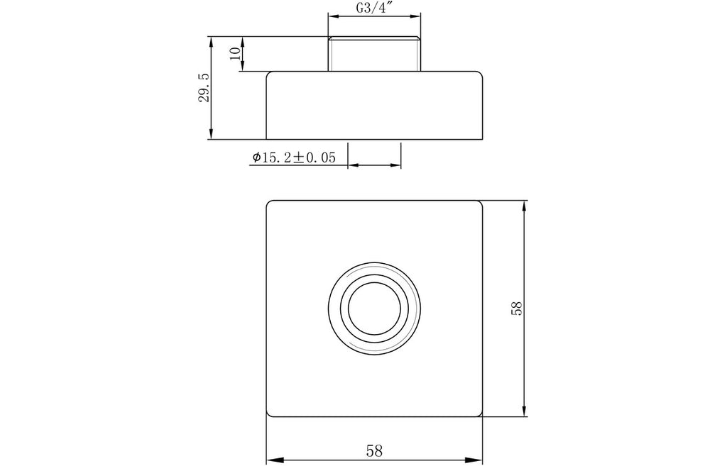 Exposed Shower Valve Fast Fitting Kit Square (Pair)-Shower Accessories-DICM0674-