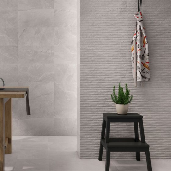 Verona Garonne Smoke Lined Ceramic Wall Tile 30x60cm