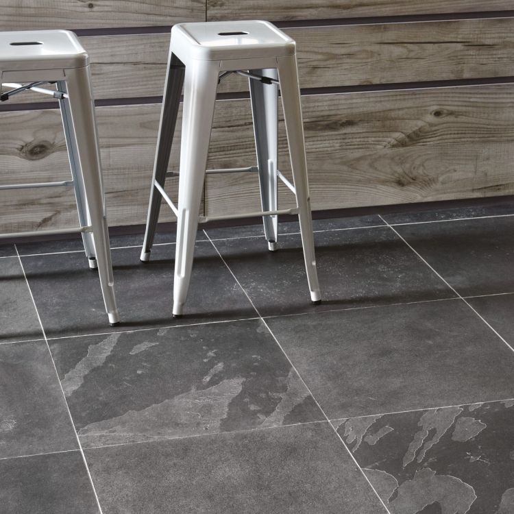Original Style Earthworks Graphite Black Natural Slate Tile 40x40cm