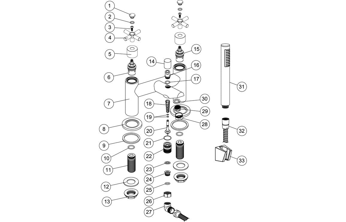 Haka Bath/Shower Mixer - Chrome-Bath Taps-CAPTA4185-