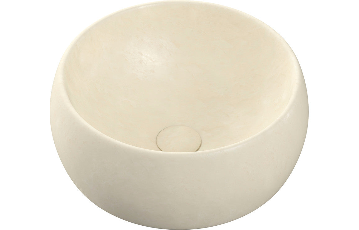 Haku 400mm Ceramic Washbowl - Stone Effect-Basins-DIPB0076-