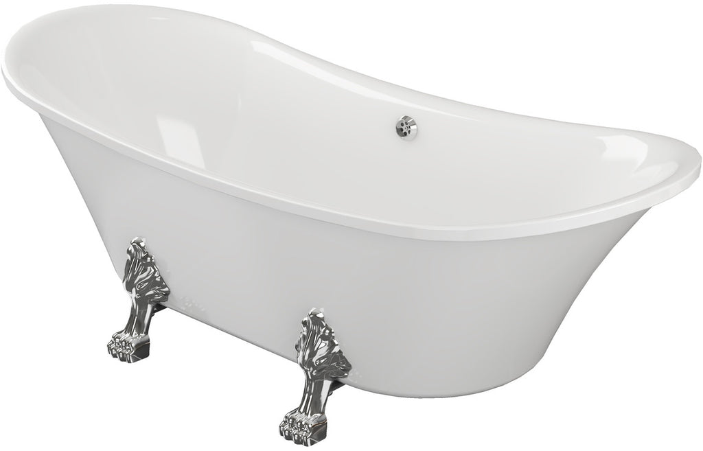 Hampshire Freestanding Bath with chrome lion feet.-Baths-DIBFP0022-