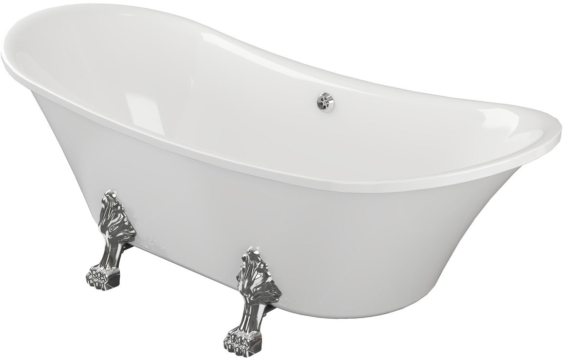Hampshire Freestanding Bath with chrome lion feet.-Baths-DIBFP0022-
