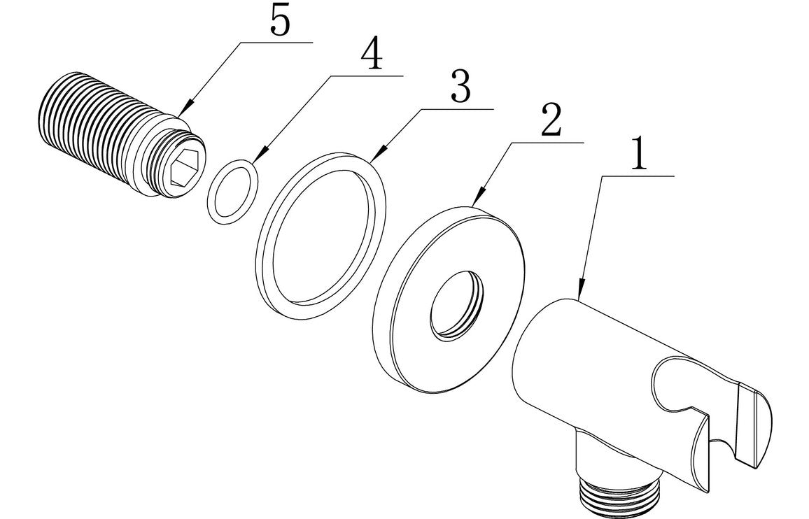 Handset Wall Bracket with Wall Outlet - Round-Shower Accessories-DICM0664-