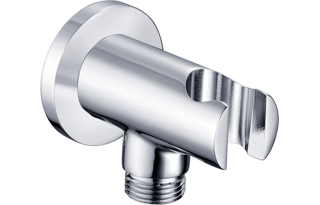 Handset Wall Bracket with Wall Outlet - Round-Shower Accessories-DICM0664-