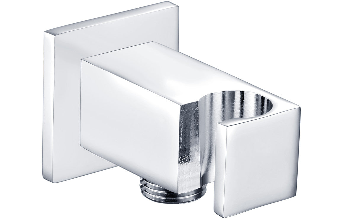 Handset Wall Bracket with Wall Outlet - Square-Shower Accessories-DICM0666-
