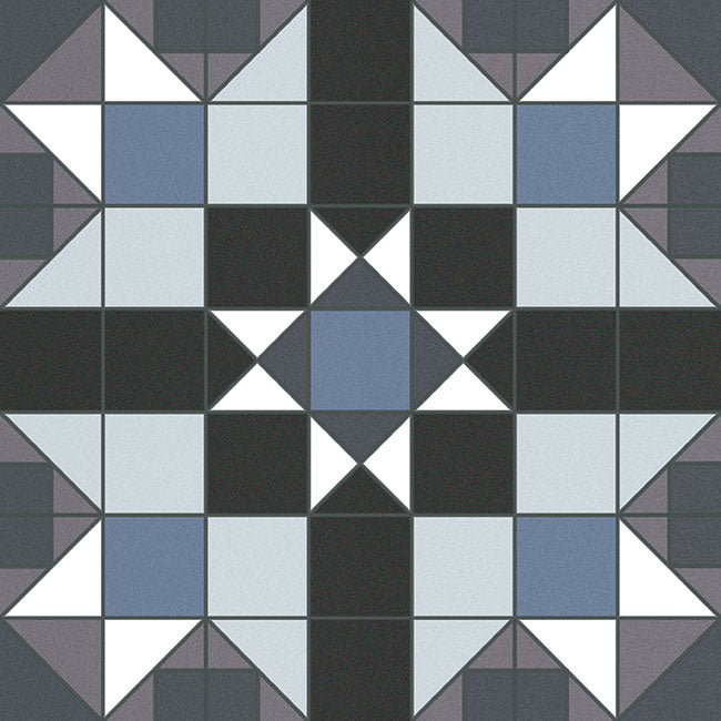 Harrogate Blue Victorian Patterned Ceramic Wall and Floor Tile 45x45cm