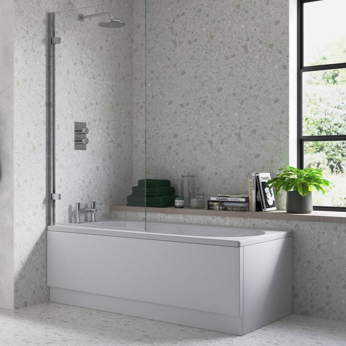 Hinged Straight Edge Bath Screen-Bath Screens-DIBS0096-