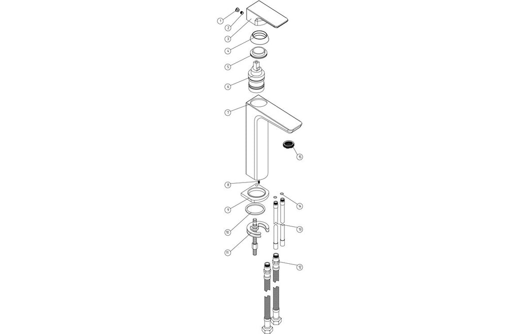 Insk Tall Basin Mixer - Matt Black-Basin Taps-CAPTA4224-