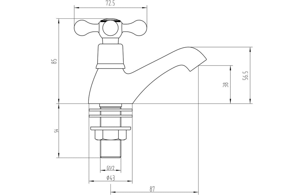Kingsbury Basin Pillar Taps - Chrome-Basin Taps-CAPTA9484-