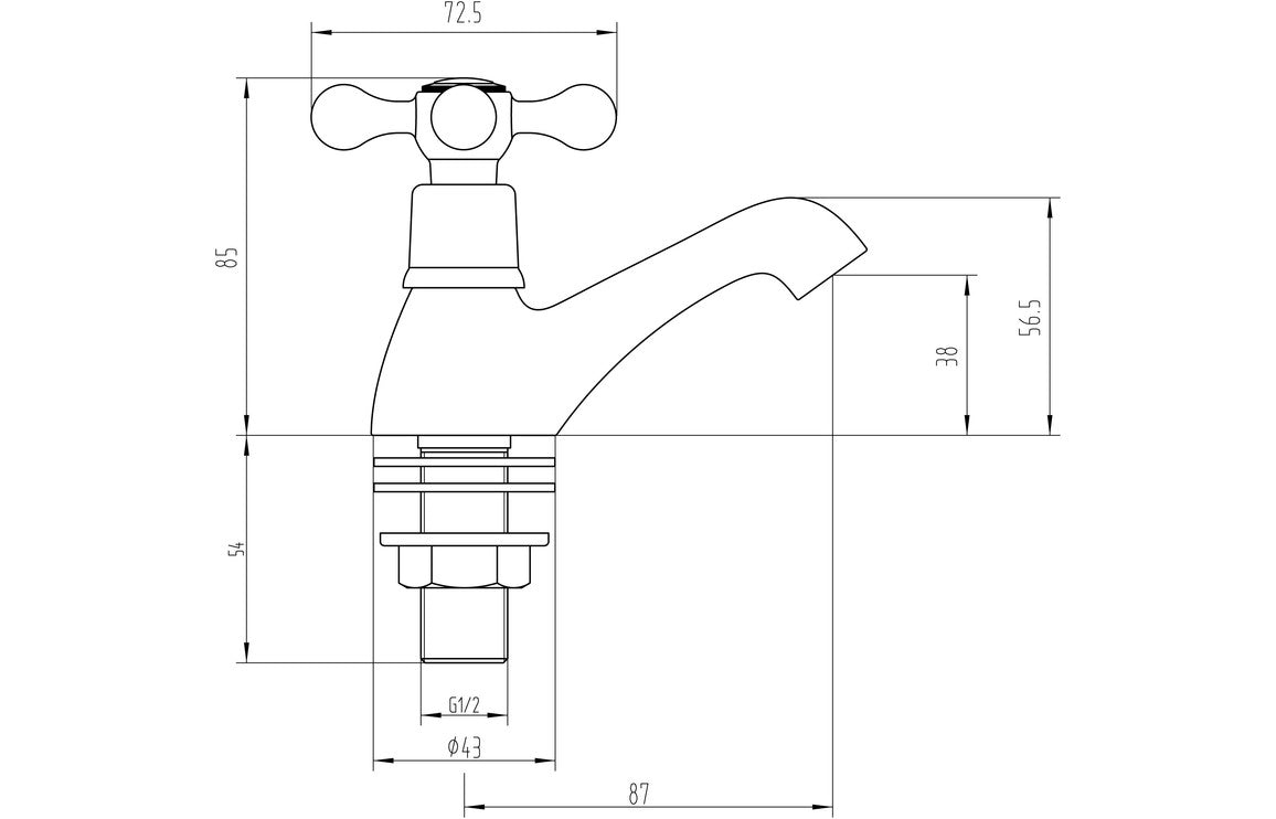 Kingsbury Basin Pillar Taps - Chrome-Basin Taps-CAPTA9484-