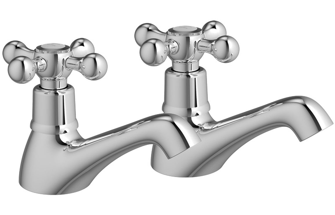 Kingsbury Bath Pillar Taps - Chrome-Bath Taps-CAPTA9485-