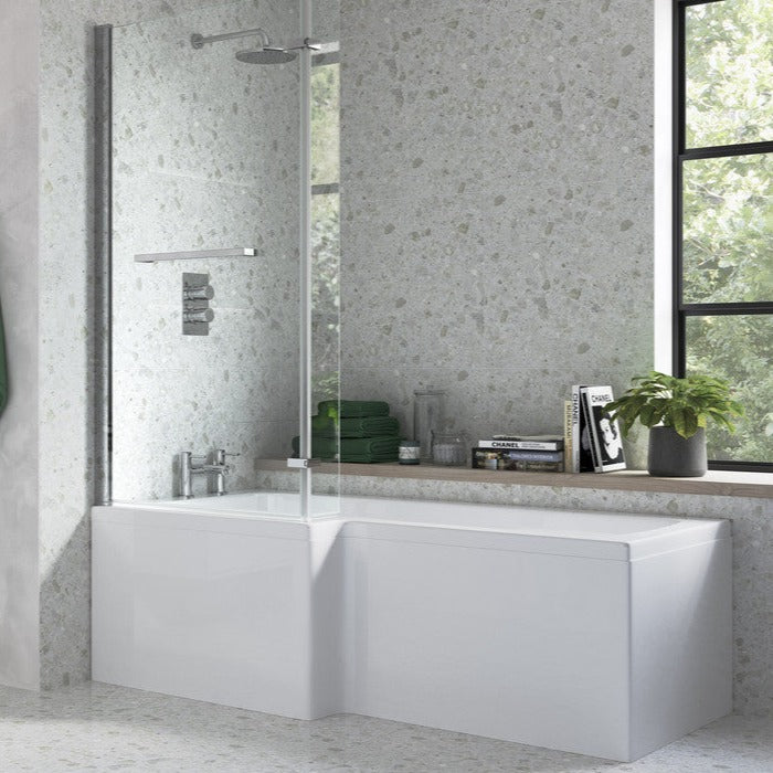 L Shape Bath Screen-Bath Screens-DIBS0094-