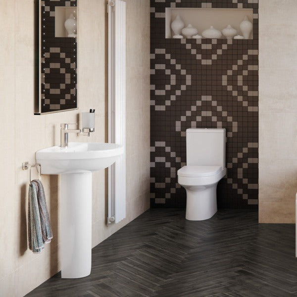 Leigh 500x390mm 1TH Basin & Full Pedestal-Basins-DIPBP1152-