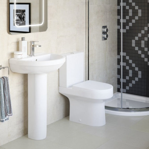 Leigh 500x390mm 1TH Basin & Full Pedestal-Basins-DIPBP1152-
