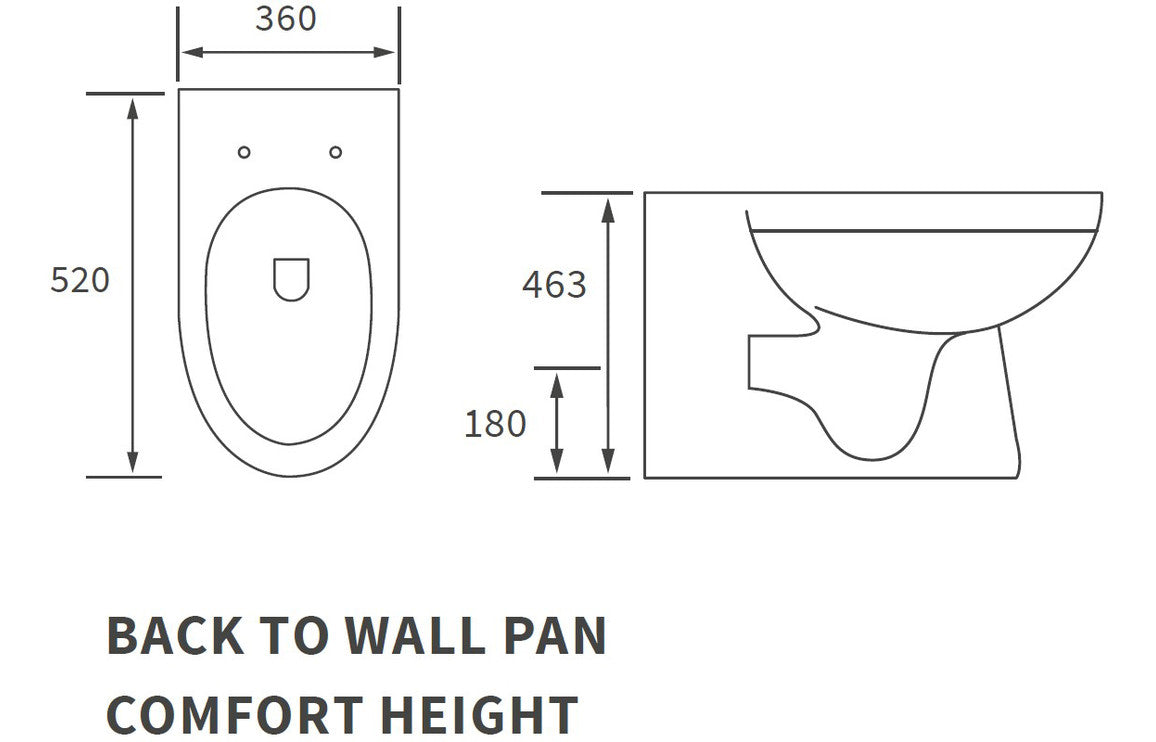 Leigh Back To Wall Comfort Height WC & Soft Close Seat-Toilets-DIPTP058-