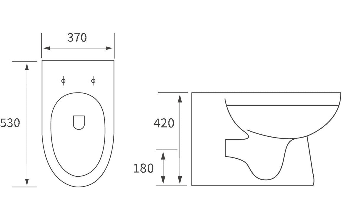 Leigh Back To Wall Rimless WC & Soft Close Seat-Toilets-DIPTP058-