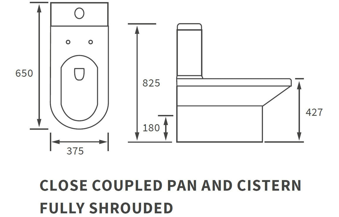 Leigh Close Coupled Fully Shrouded WC & Soft Close Seat-Toilets-DIPTP0250-