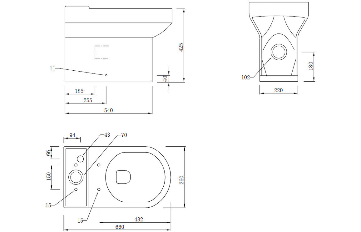 Leigh Close Coupled Fully Shrouded WC & Soft Close Seat-Toilets-DIPTP0250-