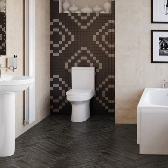 Leigh Close Coupled Open Back Comfort Height WC & Soft Close Seat-Toilets-DIPTP0246-